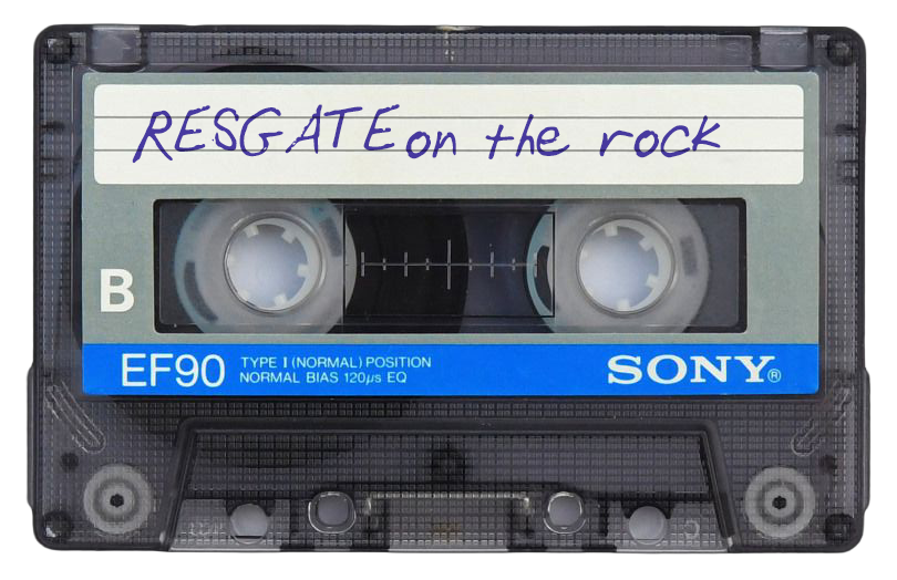 Fita cassete Sony com o título On the Rock escrito à mão